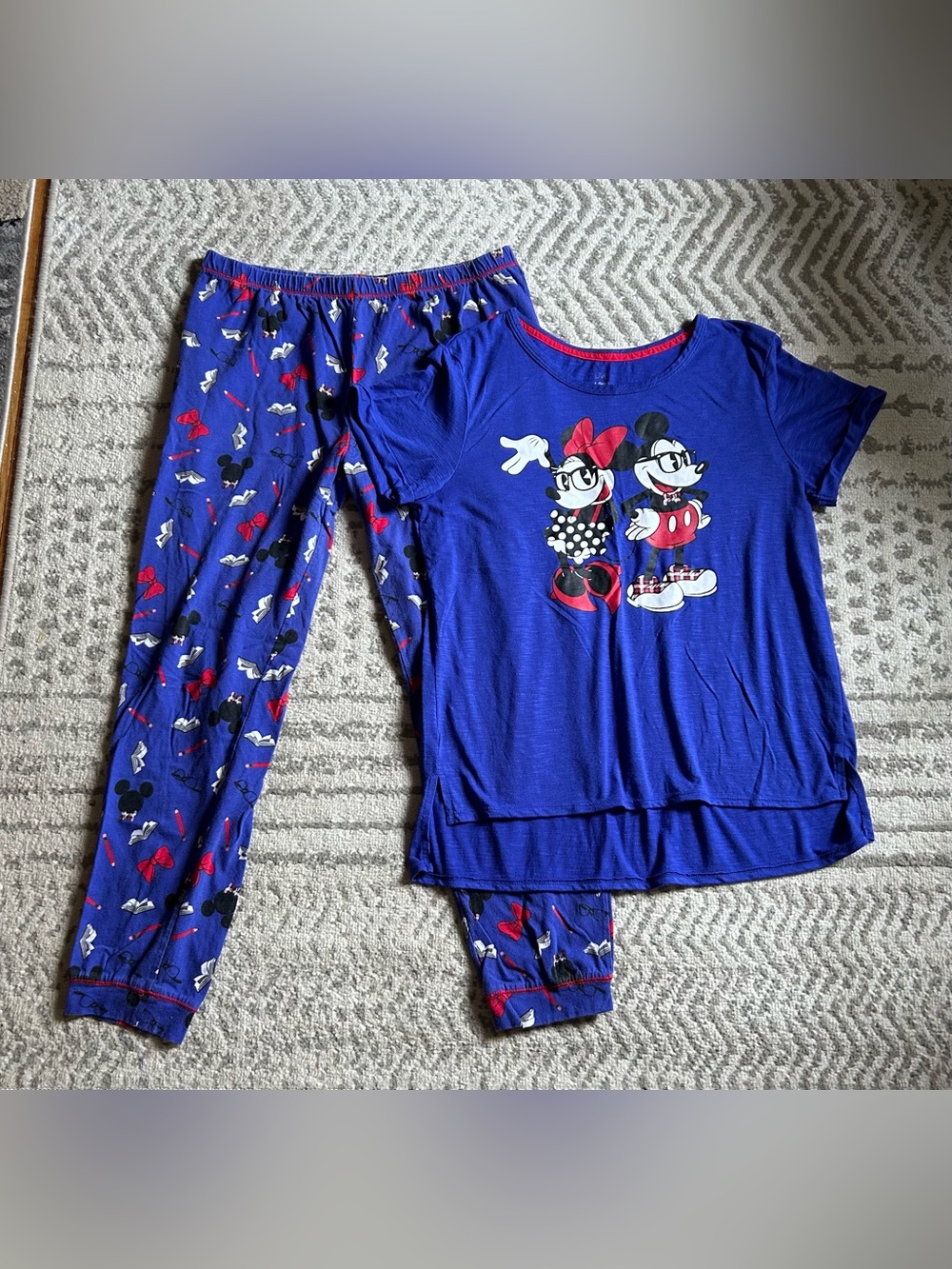 Disney Minnie & Mickey Blue Pajama Set
